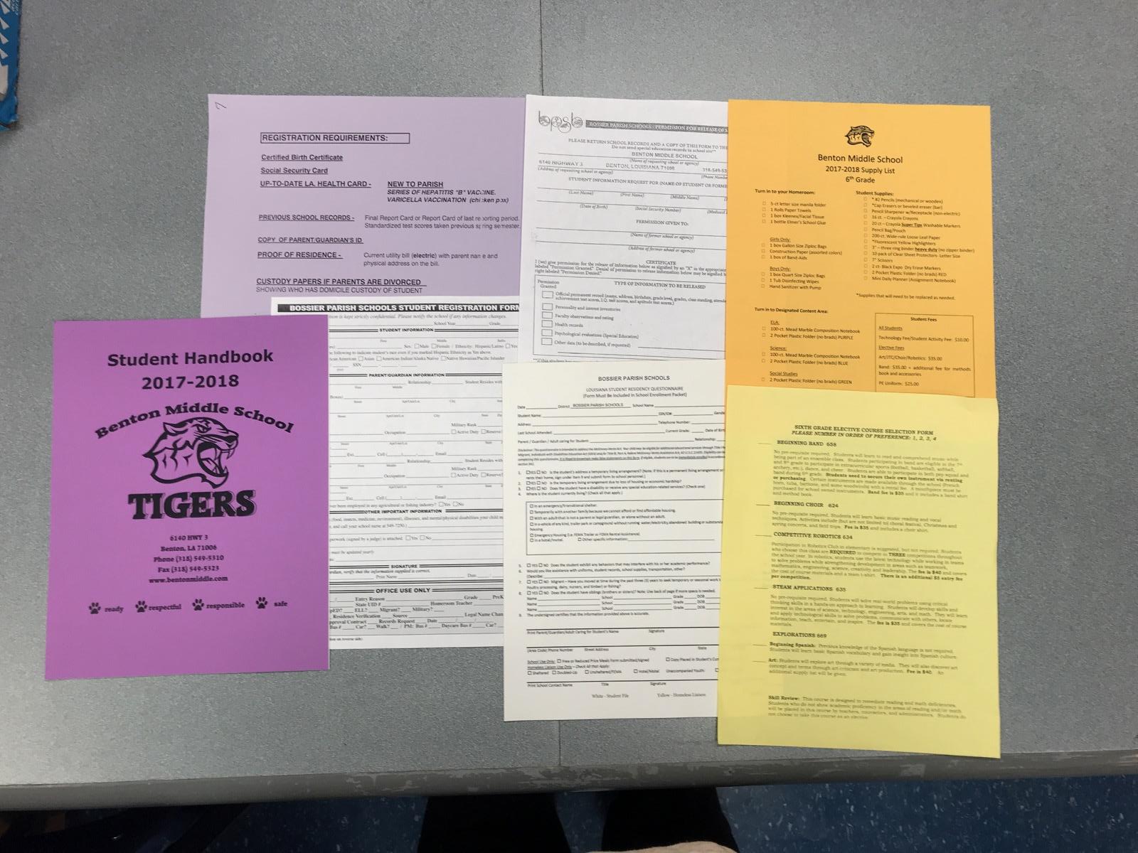 Enrollment info from Benton Middle School